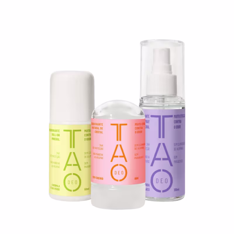 Kit 3 Desodorantes Naturais E Veganos Para Viagens Tao Deo