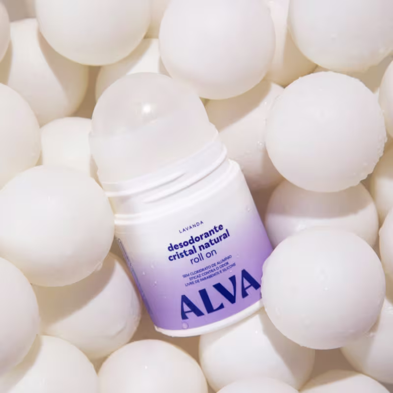 Kit Cristal Natural Alva: Dupla 2 Desodorantes Roll on 50ml 12 Horas de Proteção Lavanda