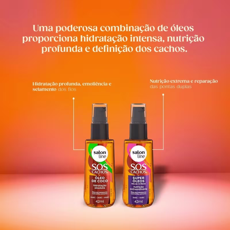 Kit Salon Line SOS Cachos Super Óleos + Óleo de Coco 42ml