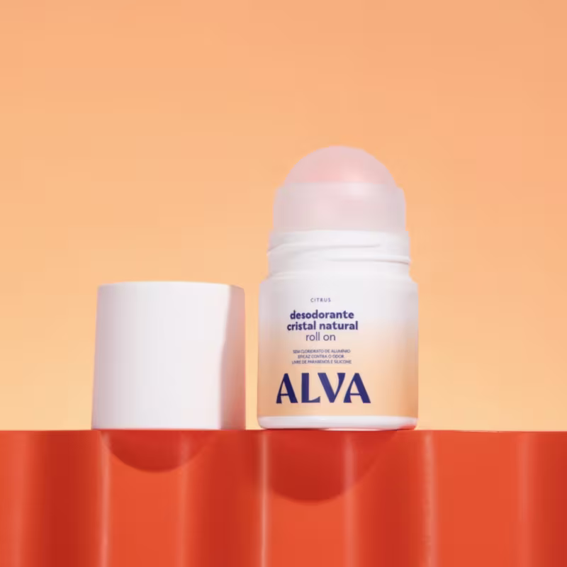 Kit Cristal Natural Alva: Trio 3 Desodorantes Roll on 50ml 12 Horas de Proteção Citrus