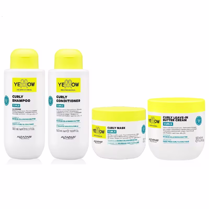 Kit Yellow Curls - Shampoo & Condicionador 500ml + Máscara 300ml + Leave-In Butter Cream 500ml