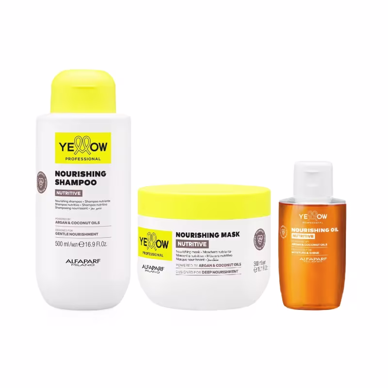 Kit Yellow Nutritive Tratamento Nutritivo - Shampoo 500ml + Máscara 300ml + Óleo Capilar 100ml