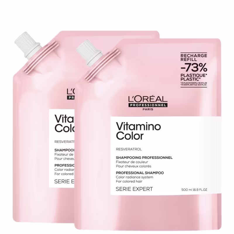 Duo L'Oréal Professionnel Serie Expert Vitamino Color Resveratrol - Shampoo Refil 500ml (2 Unidades)