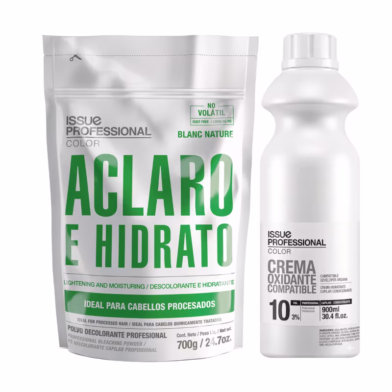 Kit Issue Professional Color Blanc Nature - Pó Descolorante 700g + Oxidante OX 20 Volumes
