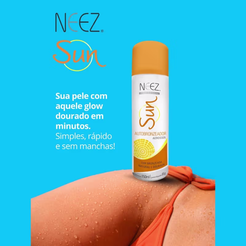 Kit 6 Spray Autobronzeador Profissional Neez Sun Resultado Imediato Natural Bronze Sem Sol 150ml