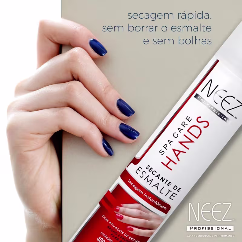Kit 4 Secante De Esmalte Profissional Instantâneo Proteção Ativador Brilho Unhas Spray Neez 400ml