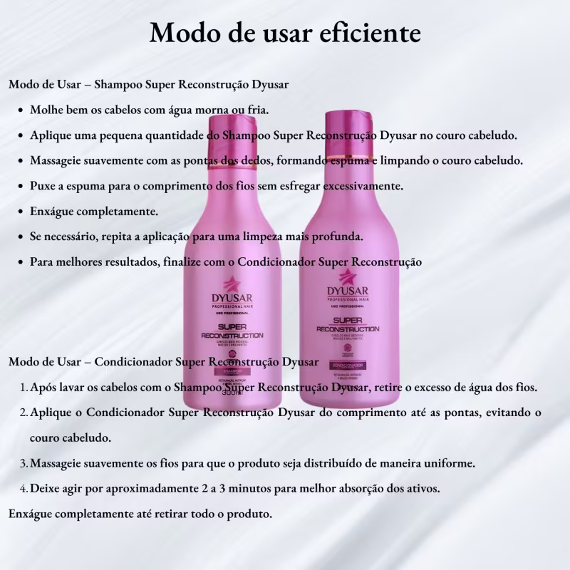 Kit Shampoo + Condicionador Super Reconstrução 300mL Dyusar