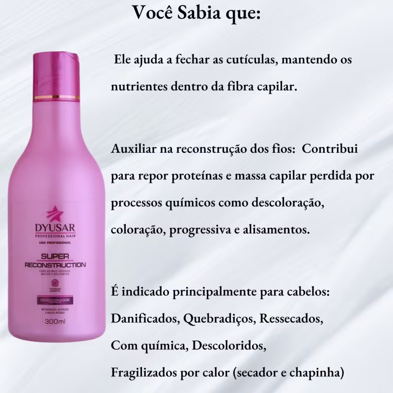 Combo Reconstrução 2 Condicionadores Super Hidratação 300ml Dyusar