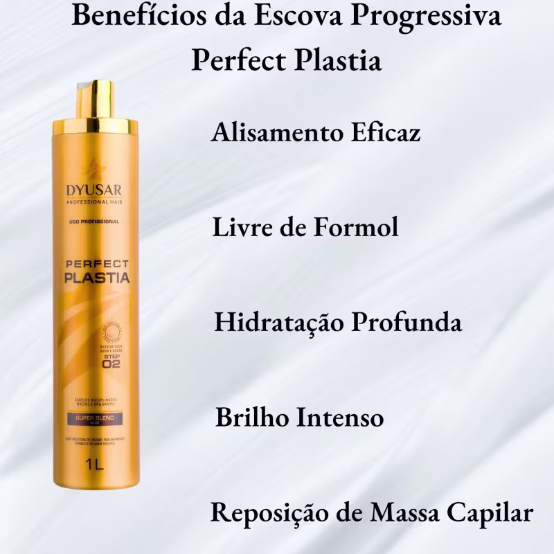 Kit Escova Progressiva Sem Formol Profissional Perfect Plastia 1L E Antiresiduo 1L Dyusar