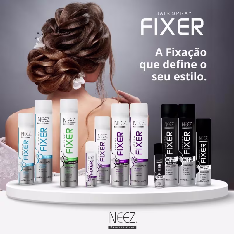 Kit 4 Spray Fixador De Cabelo Profissional Neez Laque Capilar Fixação Forte 18 Horas 250ml