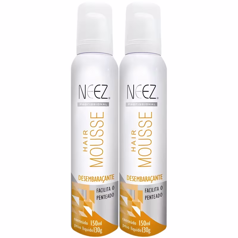Kit 2 Mousse Desembaraçante Capilar Neez Finalizador Facilita Penteado Hidratante Ação Rápida 150ml