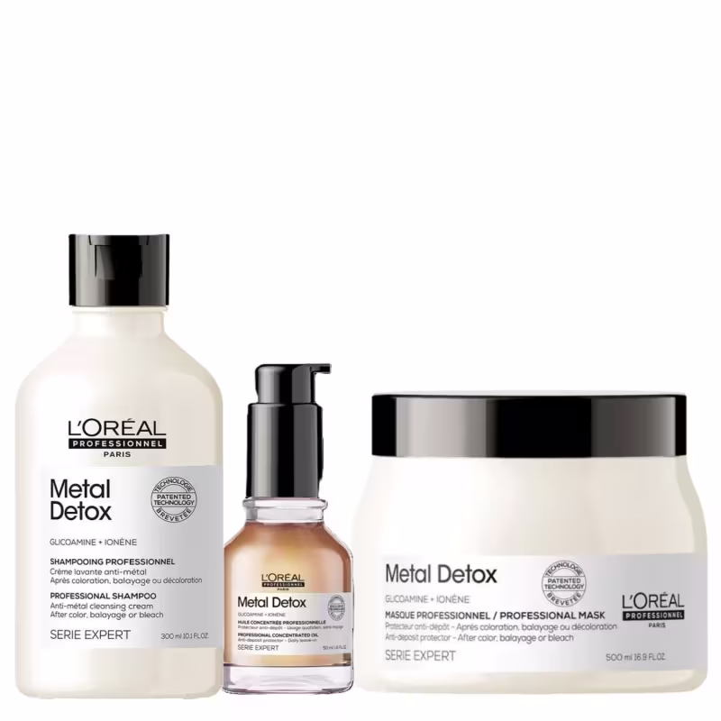 Trio L'Oréal Professionnel Metal Detox Treatment Salon (3 Produtos)