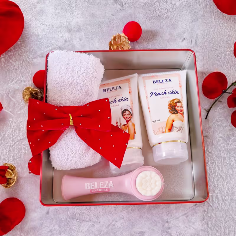 Kit Presente Glamour Box Skincare e lata rosa