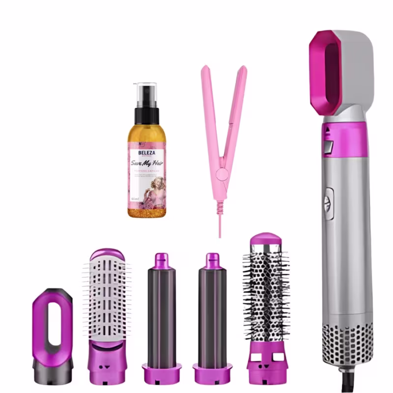 Kit secador 5 em 1 perfume capilar  e minichapinha