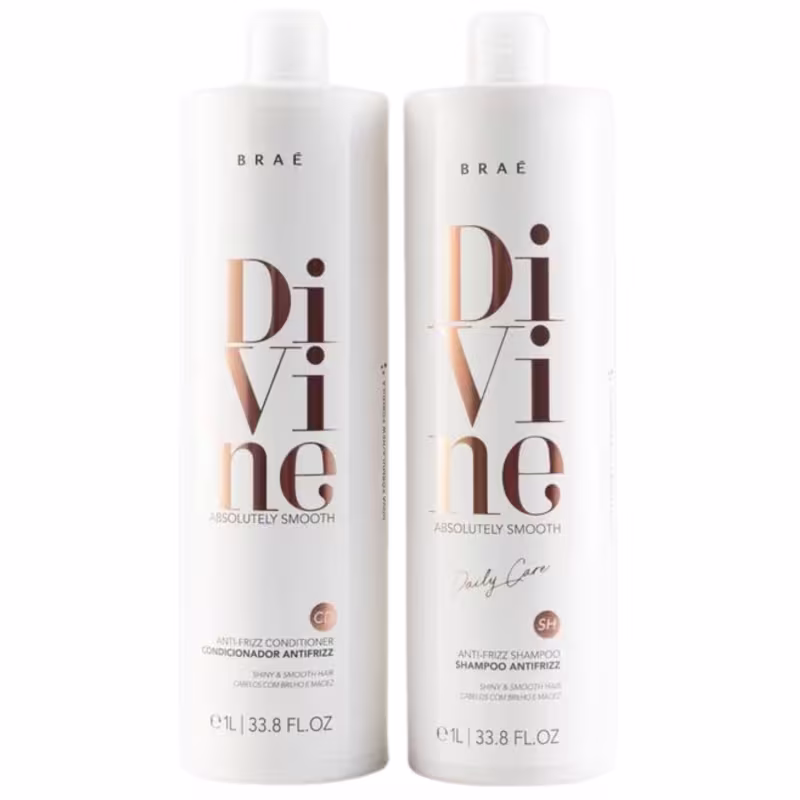 BRAÉ Divine Kit Shampoo e Condicionador Hidratação Antifrizz 1L