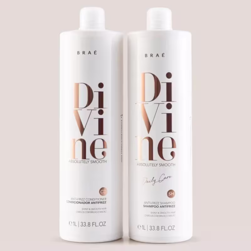 BRAÉ Divine Kit Shampoo e Condicionador Hidratação Antifrizz 1L