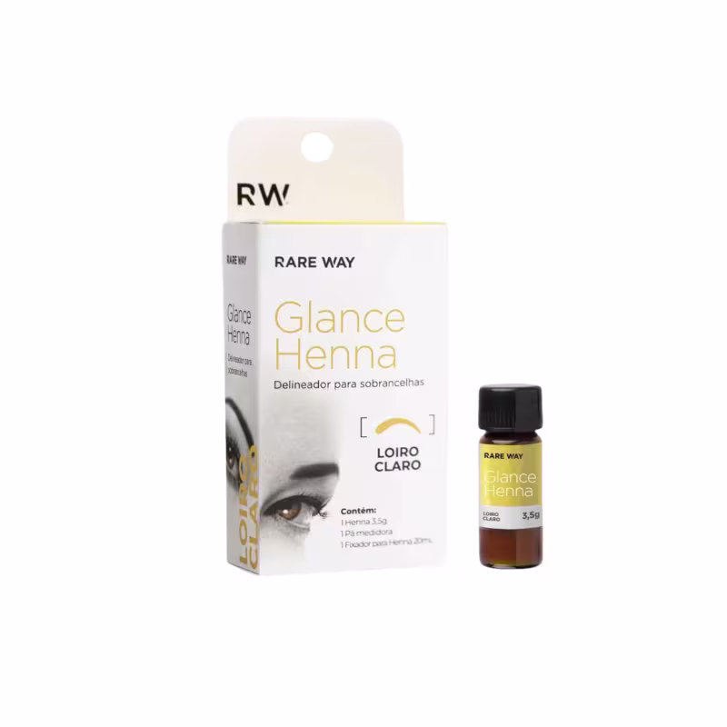 Kit 2 Henna Glance Cor Loiro Claro Rare Way 3,5g