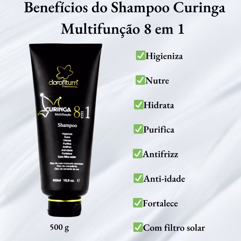 Kit Curinga Multifunção Creme e Shampoo 8 Em 1 Clorofitum
