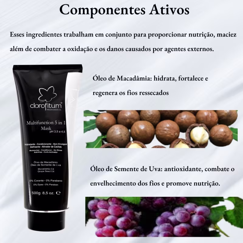 Combo 2 Creme Multifunção 5 em 1 500g Clorofitum