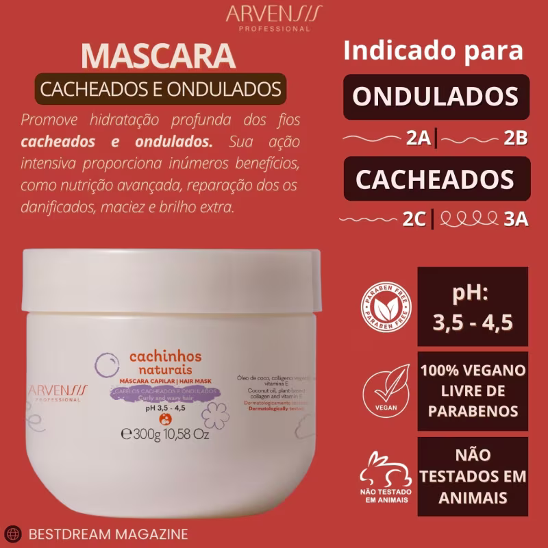 Kit Gelatina + Mascara Hidratante Arvensis Cachinhos Naturais Infantil Finalização Definição