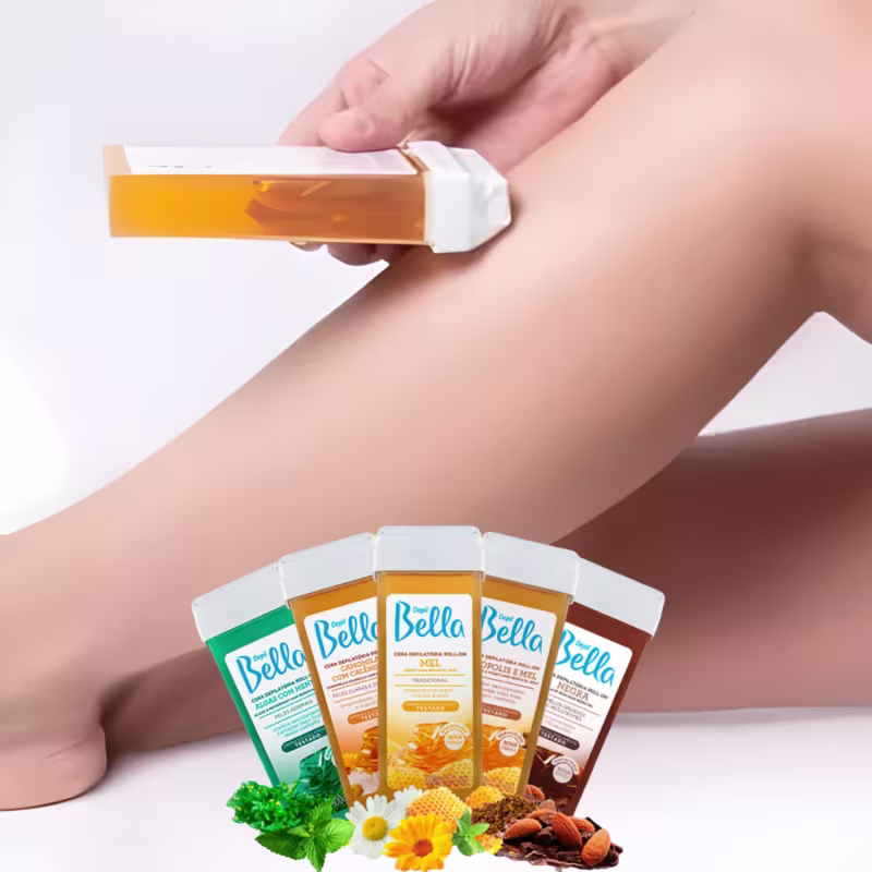 Cera Quente Roll-on Mel Depil Bella Kit 2 unidades + Lenço Depilatórios 20 Folhas