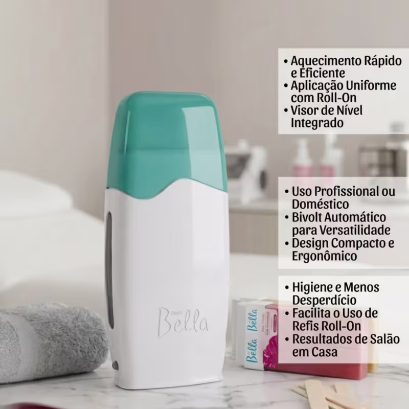 Kit Aquecedor Roll-on Depil Bella com Cera de Mel 100g + 20 Lenços