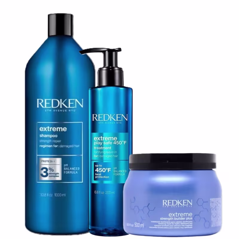 Kit Redken Extreme Play Safe Treatment Salon Trio (3 Produtos)