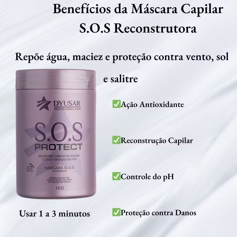 Terapia Capilar KIT Hidratação+Reconstrução+Nutrição DYUSAR Cromograma Capilar