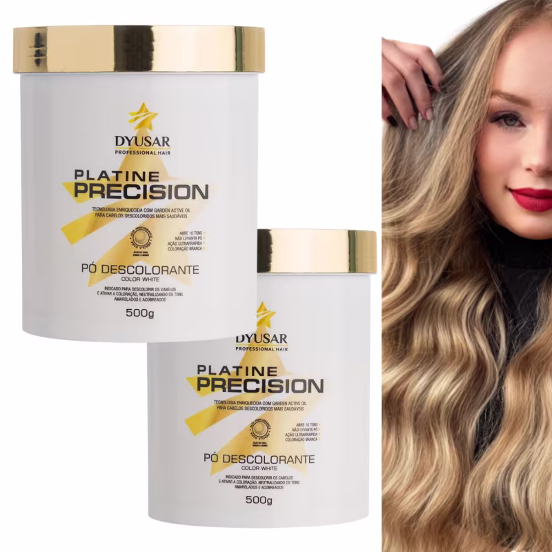 Kit 2 Po Descolorante Platine Precision White Dyusar 500g