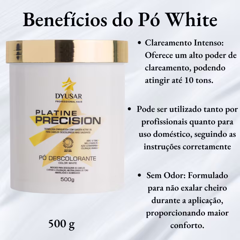 Kit 6 Po Descolorante Platine Precision White Dyusar 500g