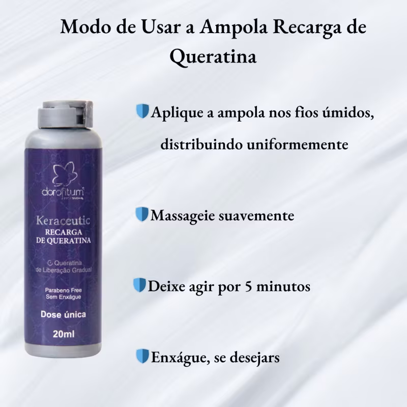 Combo 5 Ampolas de Recarga de Queratina 20ml Clorofitum
