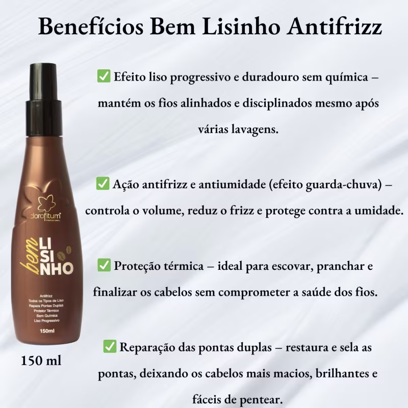 Kit Brasilian Coffee Shampoo 300ml Máscara 500g Bem Lisinho Clorofitum