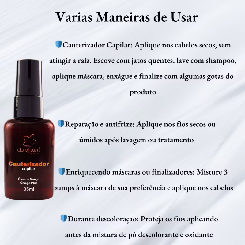 Kit Brazilian Coffee Shampoo 300ml Protetor Têrmico 150ml Óleo de Manga Hidratação Clorofitum