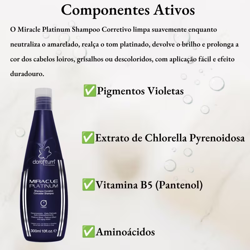 Kit  Miracle Shampoo 300ml + Cauterizador Pontas 35ml Clorofitum
