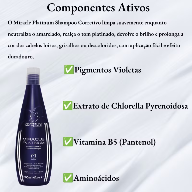 Kit  Miracle Shampoo 300ml + Botulínica Capilar Clorofitum 20ml Clorofitum
