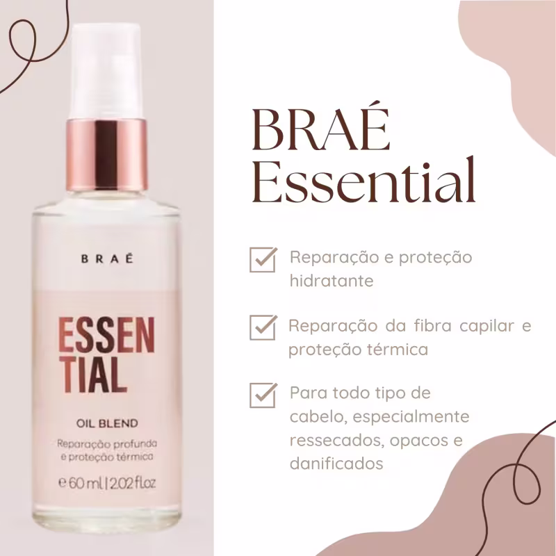 Brae Essential Kit Shampoo, Condicionador Máscara e Oleo Reparador