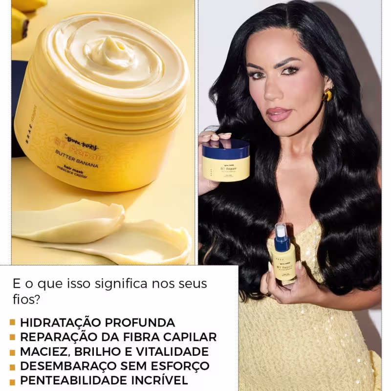 Kit Braé Stages By Bruna Tavares Óleo Condicionante Repair Butter Banana 60ml + Máscara Condicionante Repair Butter Banana 200g