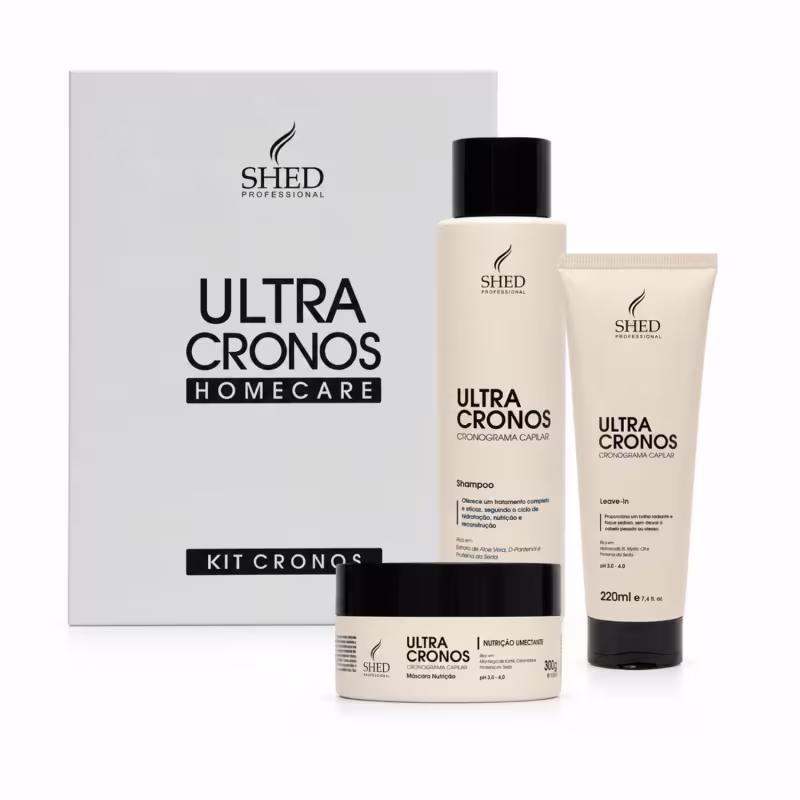 Kit Ultra Cronos Shed Professional: Nutrição Umectante 3 Passos