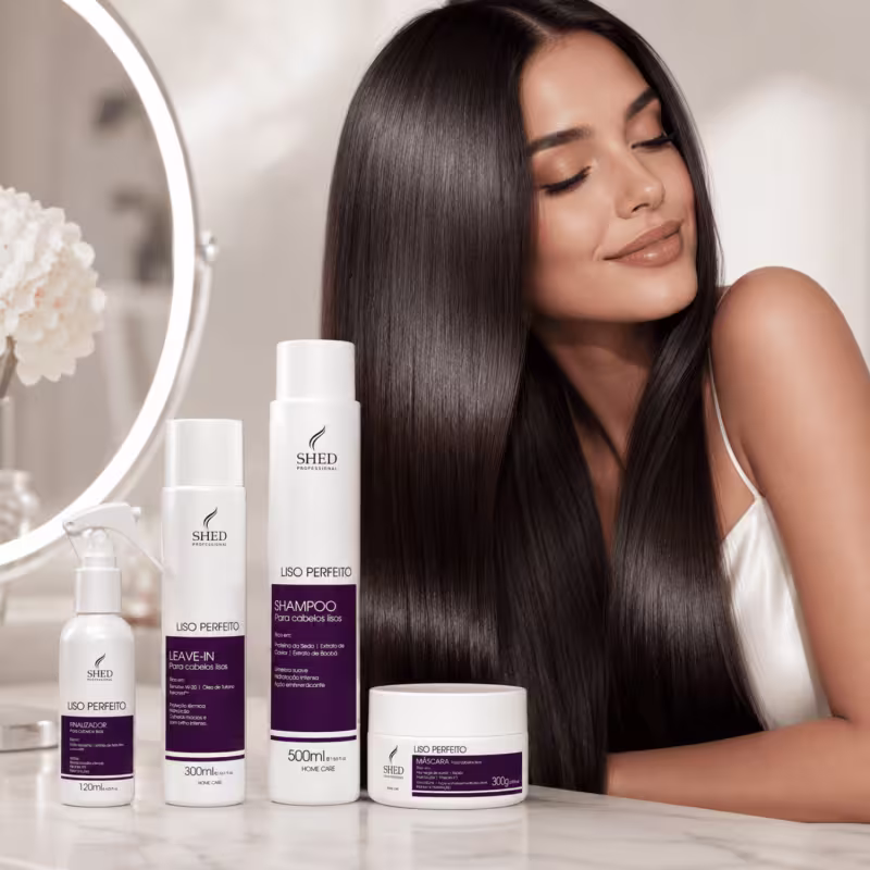 Kit Liso Perfeito Shed Professional: Hidratação Intensa e Liso Impecável + Finalizador