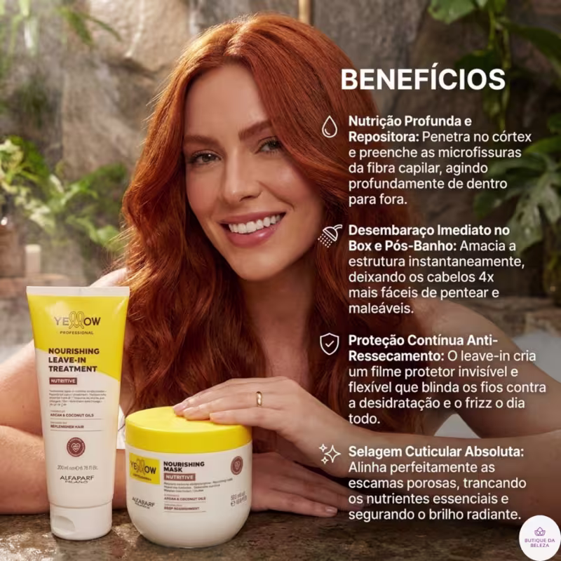 Kit Yellow Nutritive Máscara 500ml e Leave In 200ml