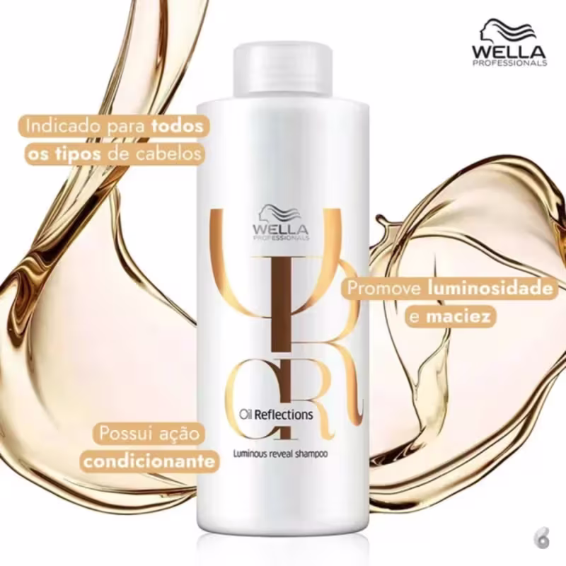 Kit Wella Oil Reflections Shampoo 1L + Mascara de Tratamento 500g + Óleo 30ml