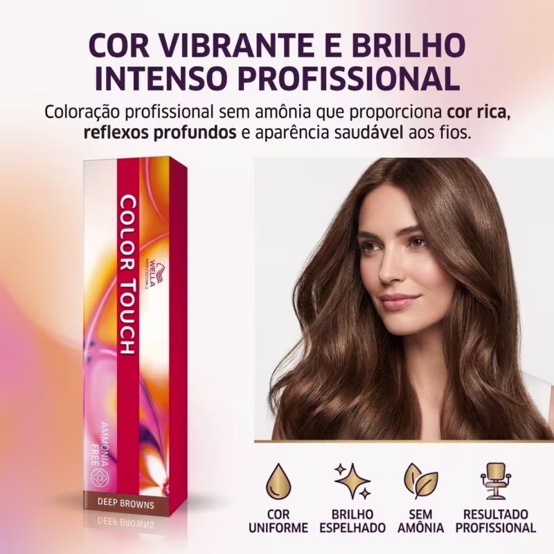 Tonalizante Cabelo Wella Professionals Color Touch 7.7 Loiro Médio Kit 2 Unidades