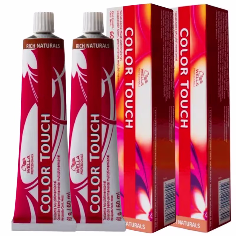 Tonalizante Cabelo Wella Professionals Color Touch 8.81 Loiro Claro Perolado Kit 2 Unidades
