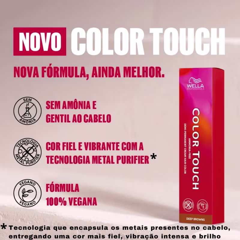 Tonalizante Cabelo Wella Professionals Color Touch 7.0 Loiro Médio Kit 2 Unidades