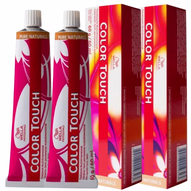 Tonalizante Cabelo Wella Professionals Color Touch 7.0 Loiro Médio Kit 2 Unidades
