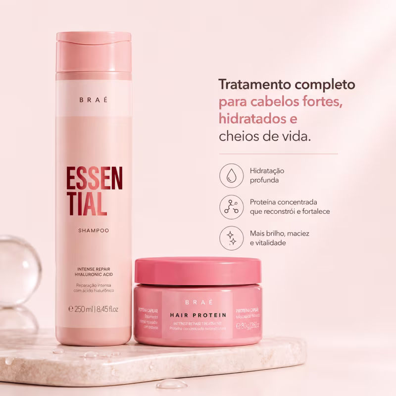 Kit Braé Essential Shampoo e Hair Protein (2 produtos)