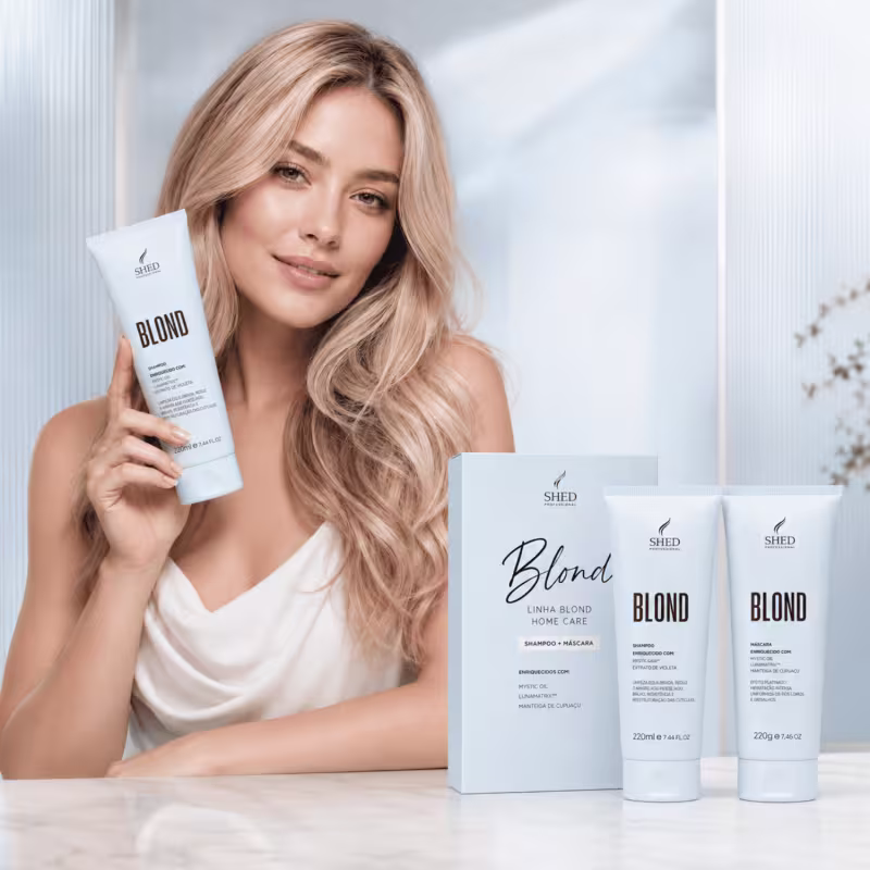 Kit Blond: Hidratação e Neutralização de Tons Amarelados Shampoo + Máscara | Shed Professional