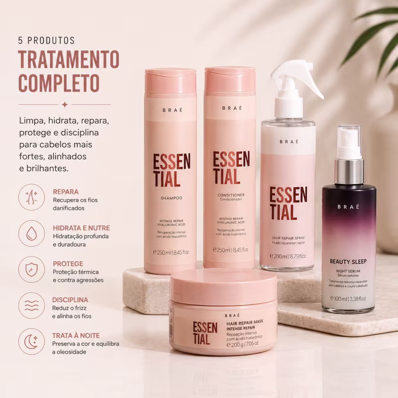 Kit Braé Essential Home Care e Beauty Sleep (5 produtos)