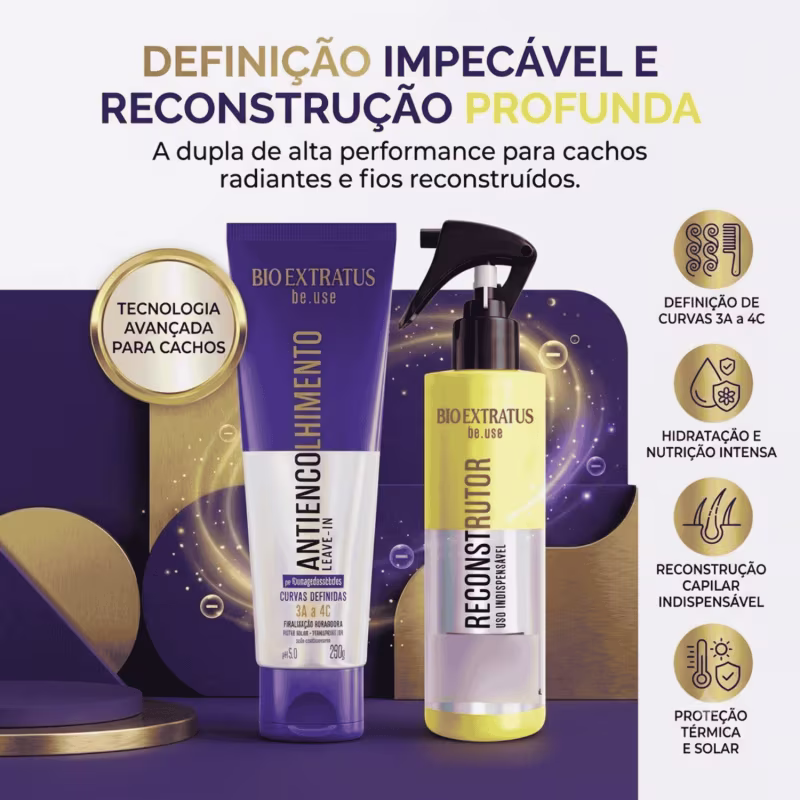 Kit Be.use Antiencolhimento Leave In + Reconstrutor Spray