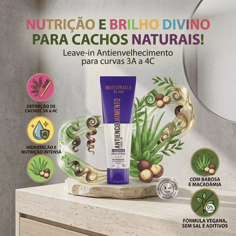 Kit Bio Extratus Be.use Antiencolhimento Cachos 3 Produtos